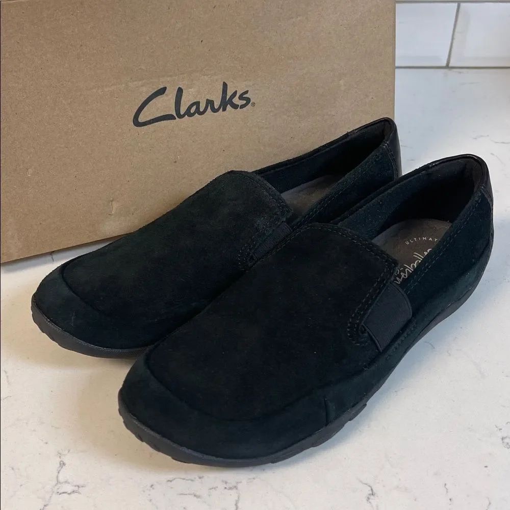 CLARKS HALEY PARK - BLACK SUEDE Shoes Women’s Size 10